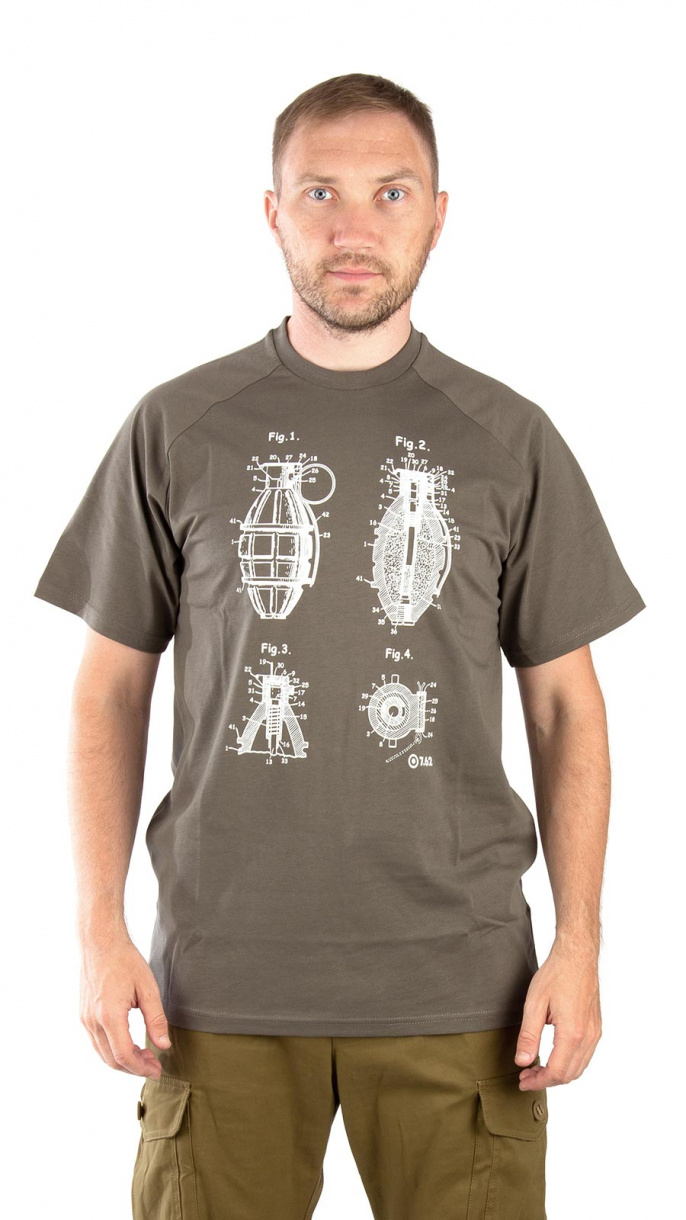 Футболка 7.62 Grenade (Гренейд) (хлопок, олива) — одежда для охоты, рыбалки, туризма и города | KORGAN.KZ