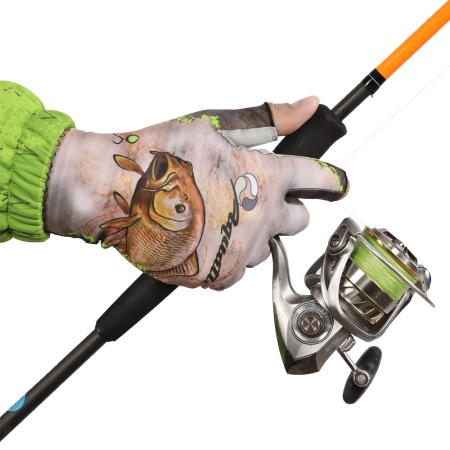 Перчатки для рыбалки летние Aquatic UPF50+ (цвет: carp camo, размер L/XL) — технические характеристики, материалы и назначение | KORGAN