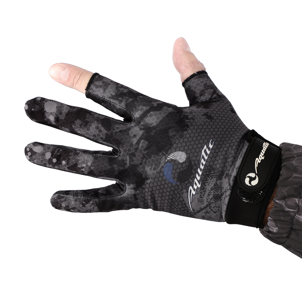 Перчатки демисезонные без пальцев softshell ПЧ-10 (Цвет - CAMO BLACK, размер M, фирменная печать AQUATIC) — технические характеристики, материалы и назначение | KORGAN