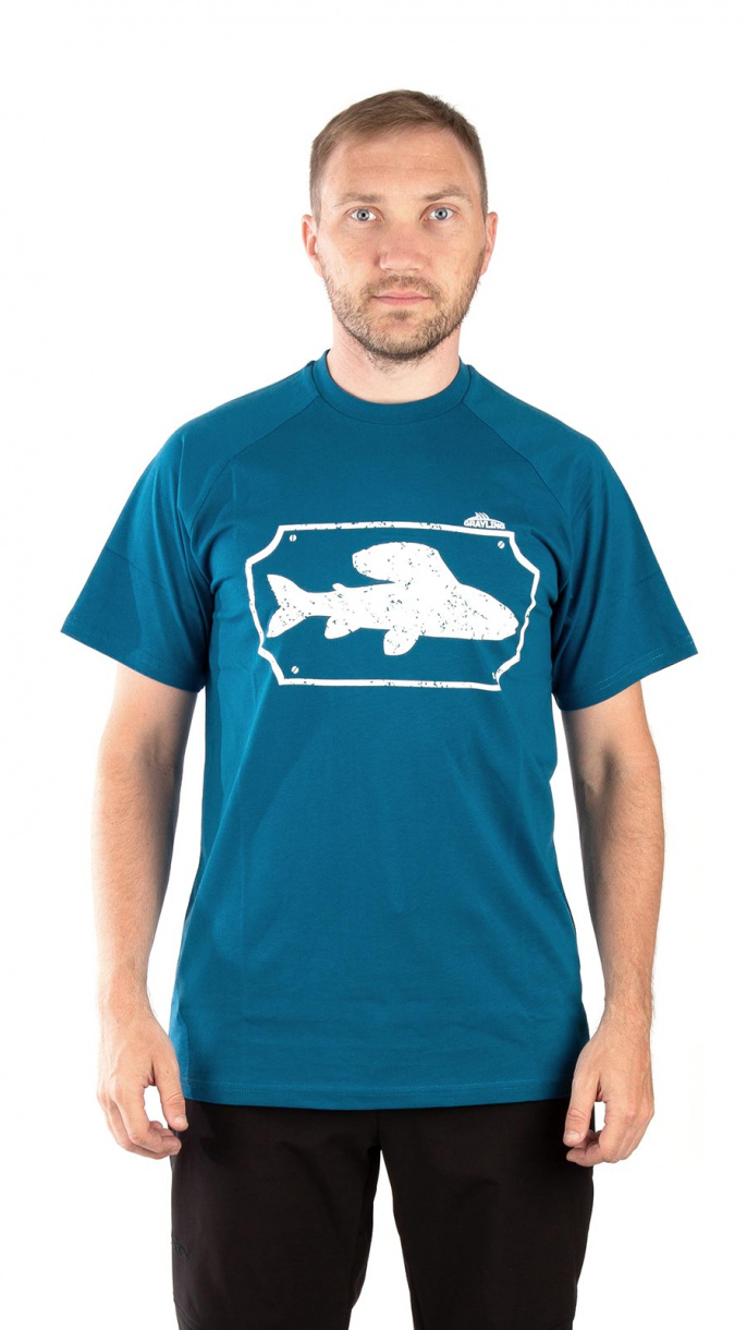Футболка GRAYLING Siberian Silver (Сибериан Сильвер) (хлопок, синий) — одежда для охоты, рыбалки, туризма и города | KORGAN.KZ