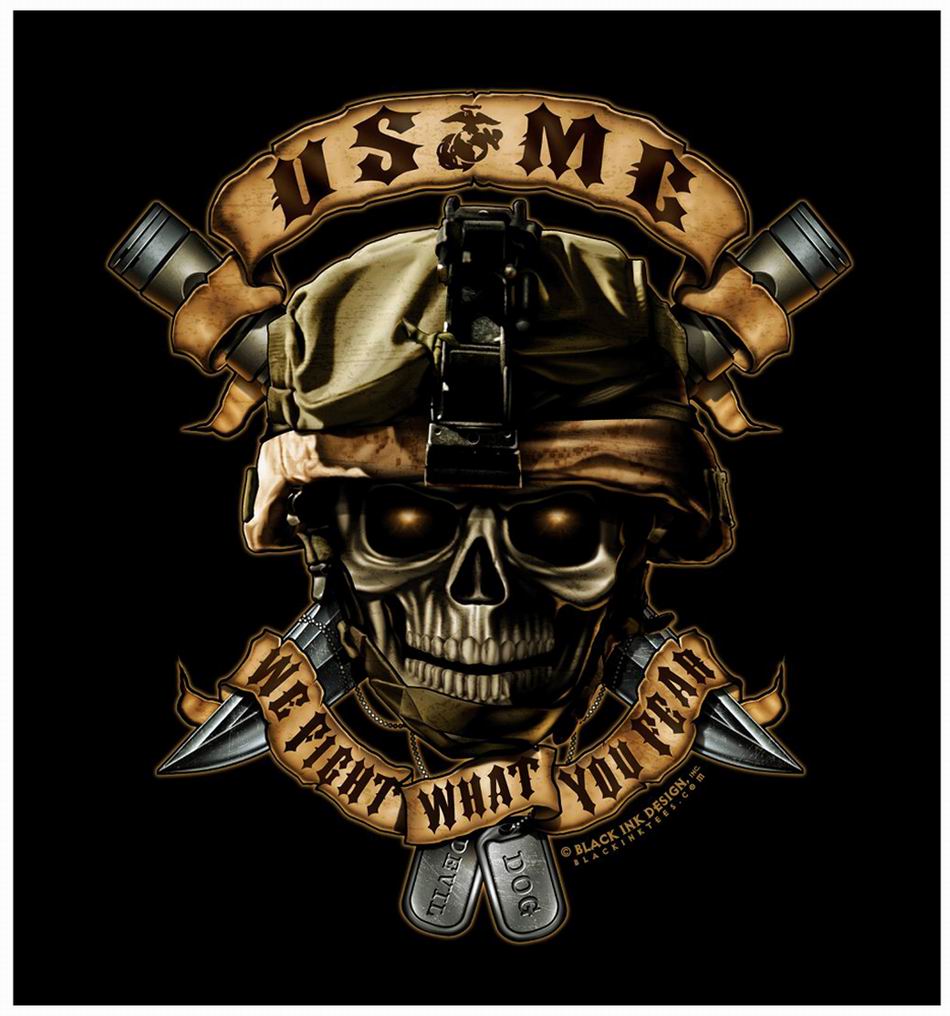 Майка ROTHCO Мод. MILITARY GRAPHIC "U.S.M.C. WE FIGHT WHAT YOU FEAR" (короткий рукав)(100% cotton)(Black) — одежда для охоты, рыбалки, туризма и города | KORGAN.KZ