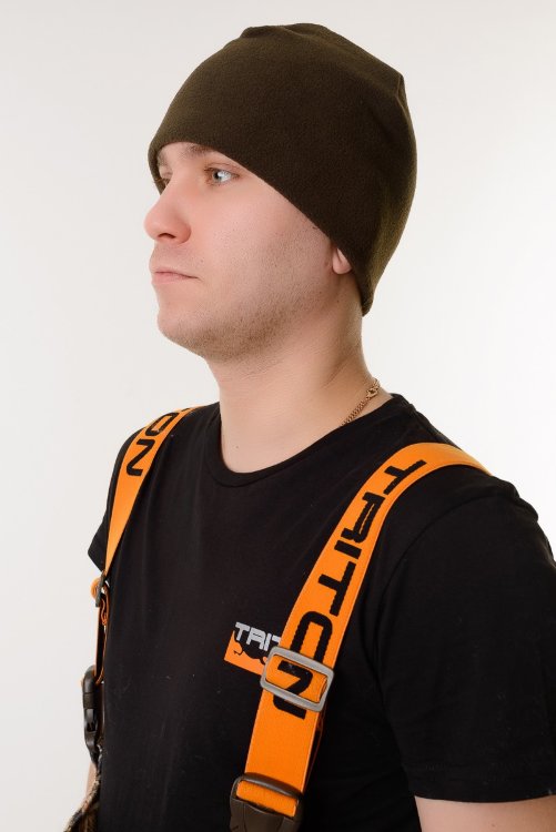 Шапка TRITON "Fleece" (тк.флис)(темно зеленый/зеленый) — головной убор для рыбалки, охоты и туризма | KORGAN.KZ