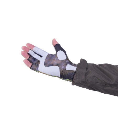 Перчатки для рыбалки летние Aquatic UPF50+ (цвет: carp camo, размер L/XL) — технические характеристики, материалы и назначение | KORGAN
