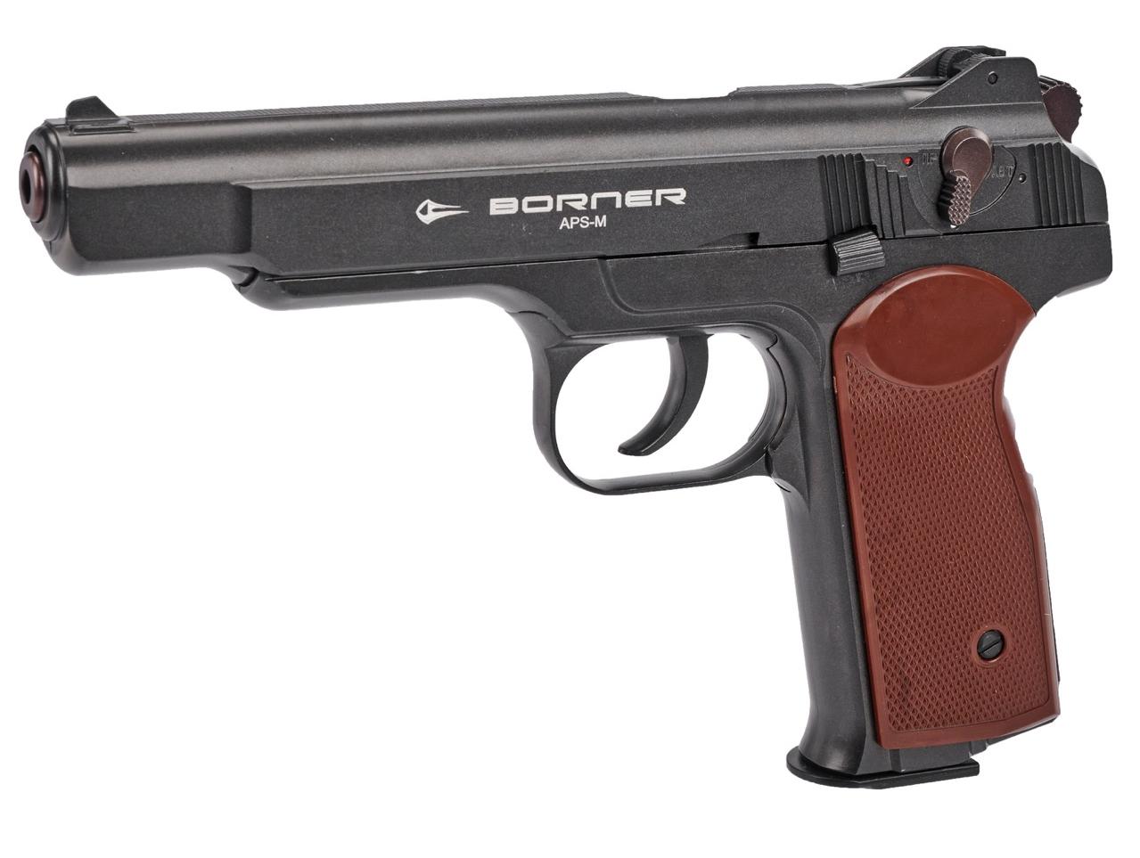 Фото Пистолет Borner APS Black калибр 4.5 mm CO2 (металл)/BB — пневматический пистолет купить в Алматы