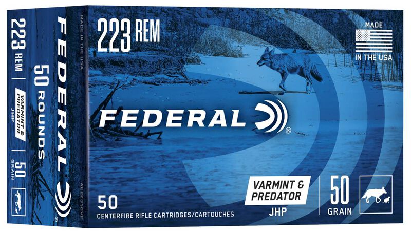 Купить Патрон для нарезного оружия FEDERAL AE (.223 Rem.) VARMINT & PREDATOR (JHP)(50grs)(3,24г) в Алматы | Казахстан | Корган Центр