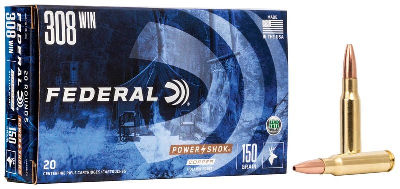 Купить Патрон для нарезного оружия FEDERAL (.308 Win.) POWER-SHOK COPPER (CHP)(150grs)(9,72г) в Алматы | Казахстан | Корган Центр