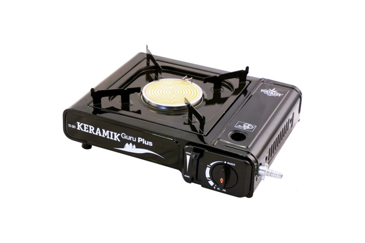 Плита газовая портативная HELIOS Мод. KERAMIK GURU PLUS TS-201 — туристическая газовая плитка или лампа в Алматы