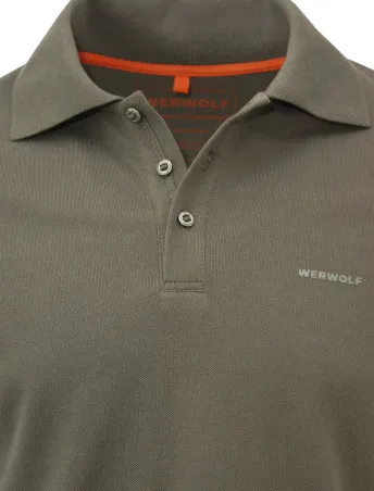 Футболка поло мужская с коротким рукавом. Ткань трикотаж пике (100% хлопок, 250 г/кв.м.). Темная олива — одежда для охоты, рыбалки, туризма и города | KORGAN.KZ