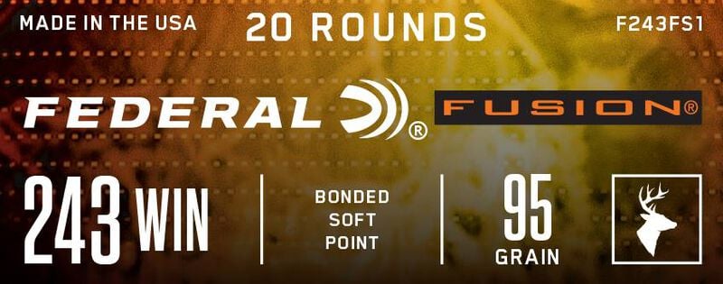 Купить Патрон для нарезного оружия FEDERAL (.243 Win.) FUSION (FSP)(95grs)(6,16г) в Алматы | Казахстан | Корган Центр
