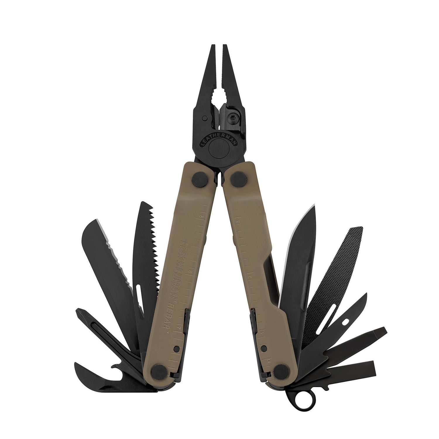 Мультиинструмент LEATHERMAN Мод. REBAR BLACK COYOTE TAN для охоты и туризма в Алматы, Казахстан