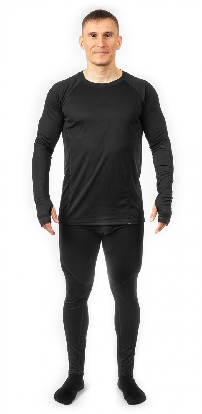 Термобелье мужское «Defender (Дефендер)» (трикотаж, черный) — одежда для охоты, рыбалки, туризма и города | KORGAN.KZ