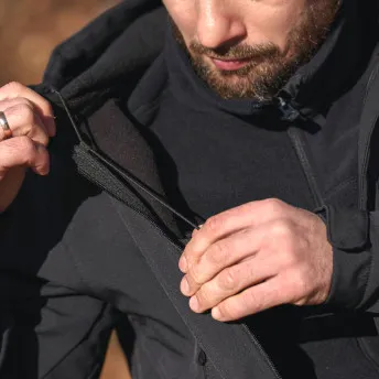 Куртка мужская "Ranger". Ткань софт-шелл на флисе (95%полиэстер/5%эластан). Мембрана 10000мм/10000 г/м2/24 часа. WR.Черный — куртки, жилеты, маскировочные костюмы, одежда для рыбалки и охоты | KORGAN Казахстан