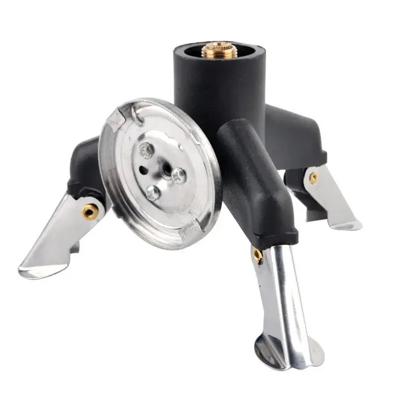 Переходник-тренога HELIOS Мод. TA-003 для подключения газовых приборов с резьбовым соединением к баллонам цангового типа — туристическая газовая плитка или лампа в Алматы