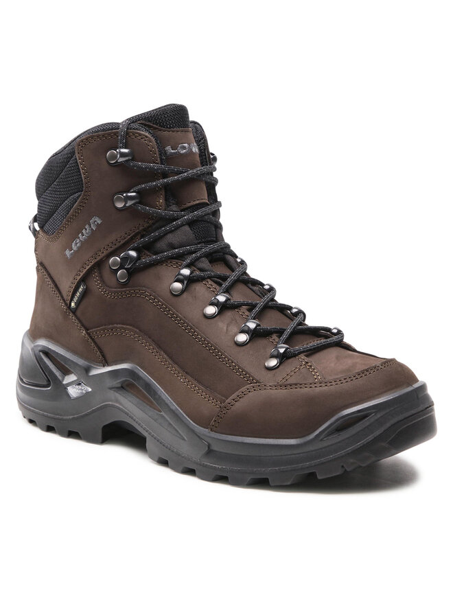 Ботинки RENEGADE GTX MID Dark brown\black LOWA — обувь, стельки и уход за обувью | KORGAN.KZ