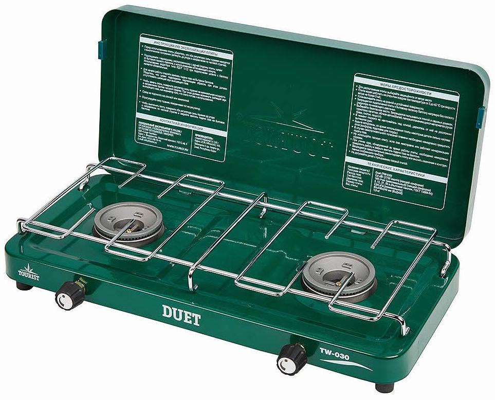 Плита газовая портативная HELIOS двухконфорочная Мод. DUET — туристическая газовая плитка или лампа в Алматы