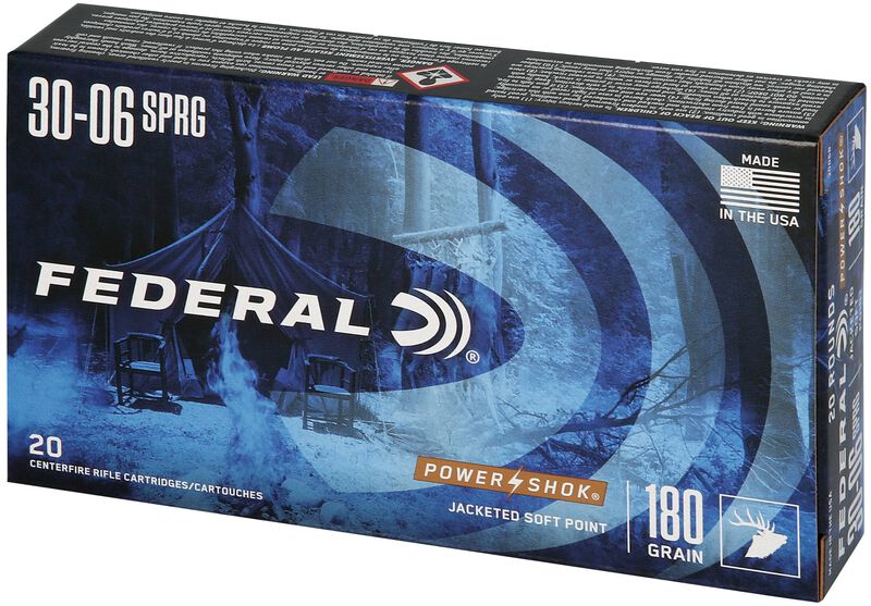 Купить Патрон для нарезного оружия FEDERAL (.30-06 Sprg.) POWER-SHOK (SP)(180grs)(11,66г) в Алматы | Казахстан | Корган Центр