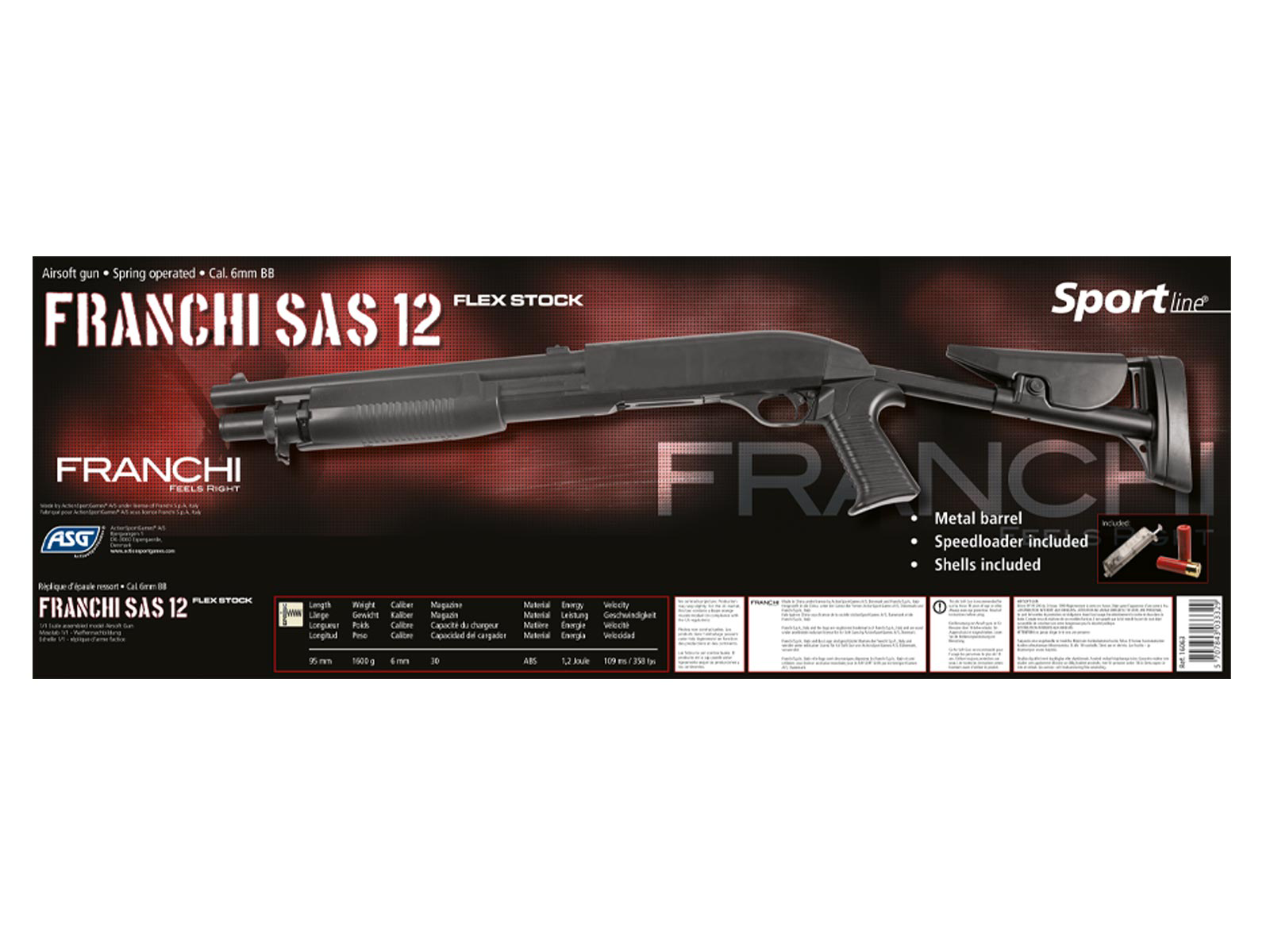 Страйкбольное помповое ружье ASG Мод. FRANCHI SAS 12, FLEX STOCK —  купить в Алматы у официального диллера | Доставка по Казахстану
