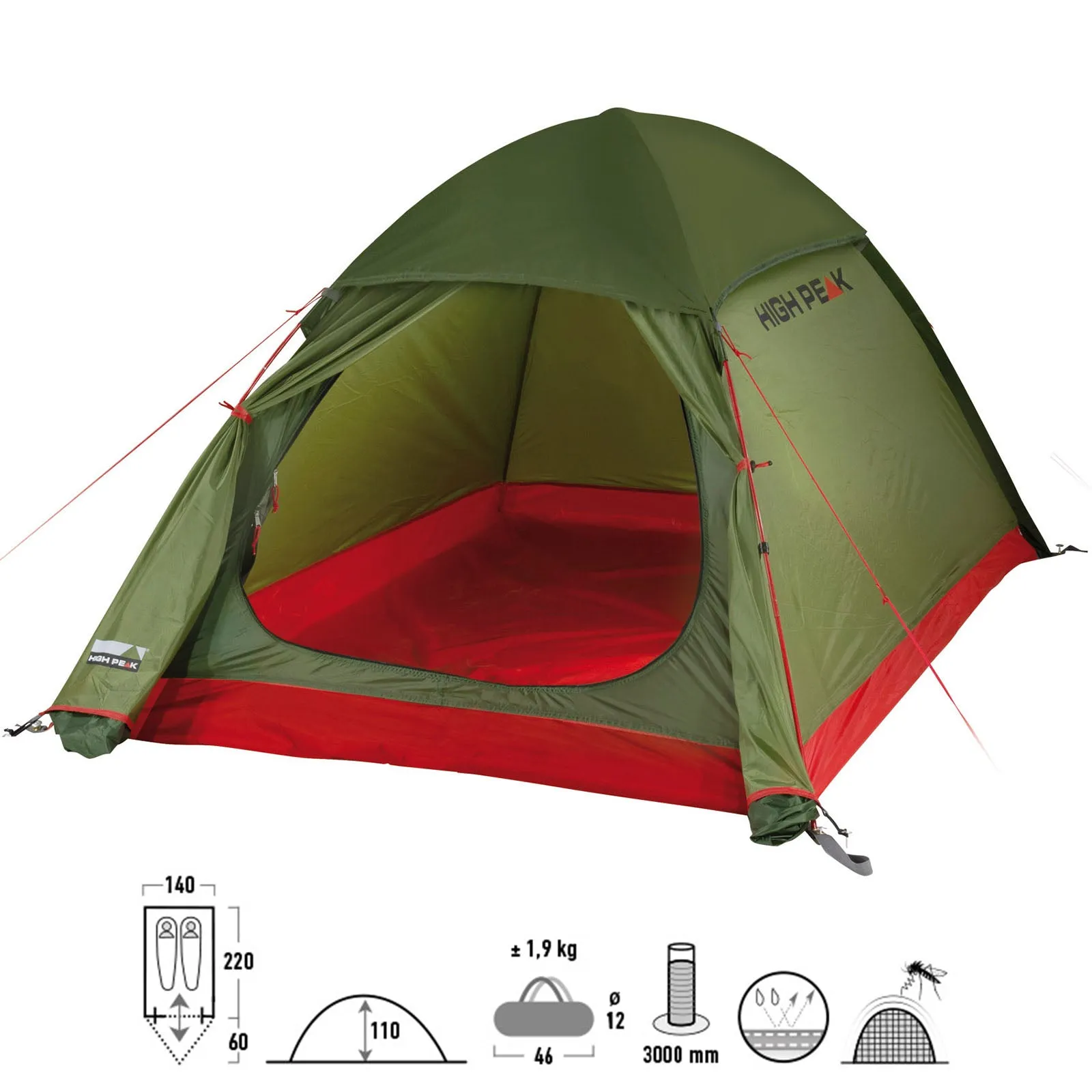 Палатка HIGH PEAK Мод. KINGFISHER 2 LW Купить в Алматы — магазин Korgan Center