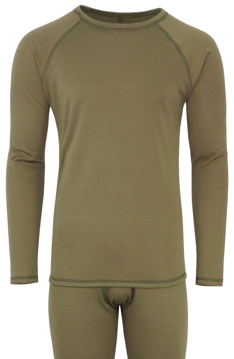 Термобелье мужское "Optimum" (фуфайка). Ткань трикотаж рип-стоп (95% полиэстер/5%эластан, 220 г./кв.м) 4-way stretch. Темная олива — куртки, жилеты, маскировочные костюмы, одежда для рыбалки и охоты | KORGAN Казахстан
