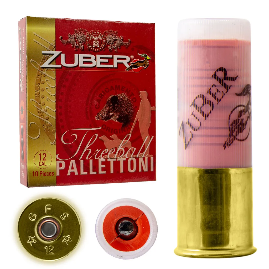  Патрон для гладкоствольного оружия ZUBER Pallettoni Three Ball (12/70)(29г)(11,1мм x 3шт) в Алматы | Казахстан | Корган Центр | KORGAN