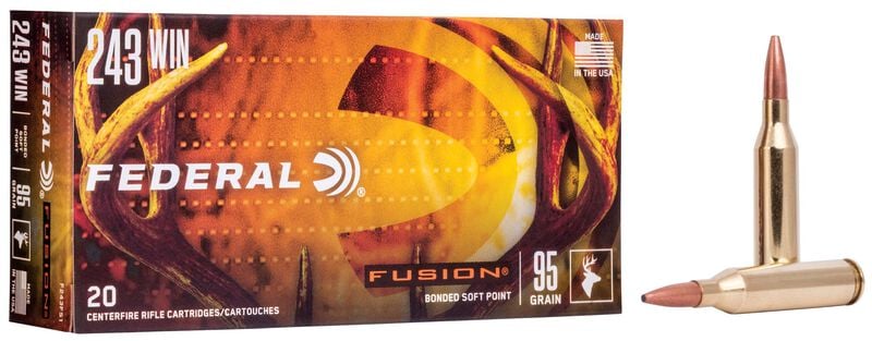 Купить Патрон для нарезного оружия FEDERAL (.243 Win.) FUSION (FSP)(95grs)(6,16г) в Алматы | Казахстан | Корган Центр