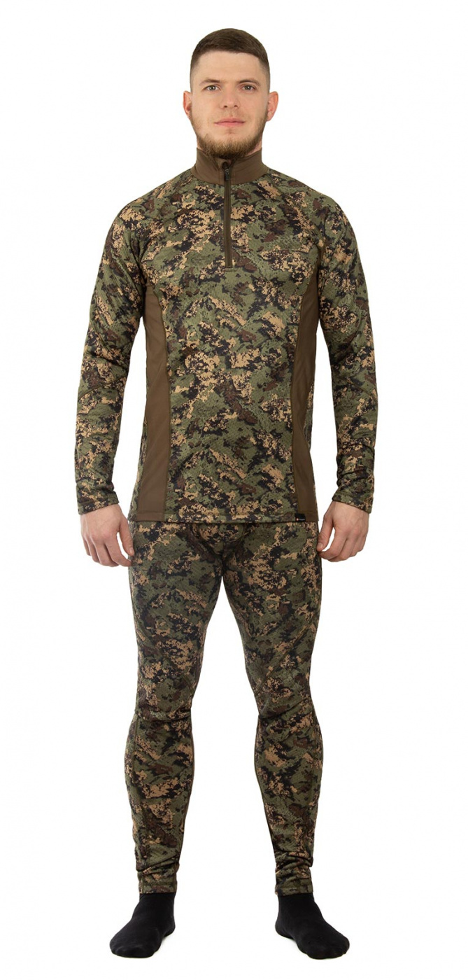 Термобелье мужское NOVATEX "Hatsan" (тк.флис сэндвич)(лес) — одежда для охоты, рыбалки, туризма и города | KORGAN.KZ