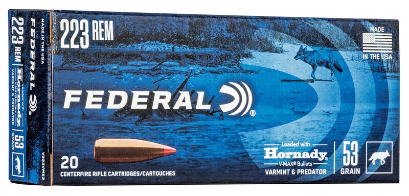 Купить Патрон для нарезного оружия FEDERAL (.223 Rem.) VARMINT & PREDATOR (Hornady V-MAX)(53grs)(3,43г) в Алматы | Казахстан | Корган Центр