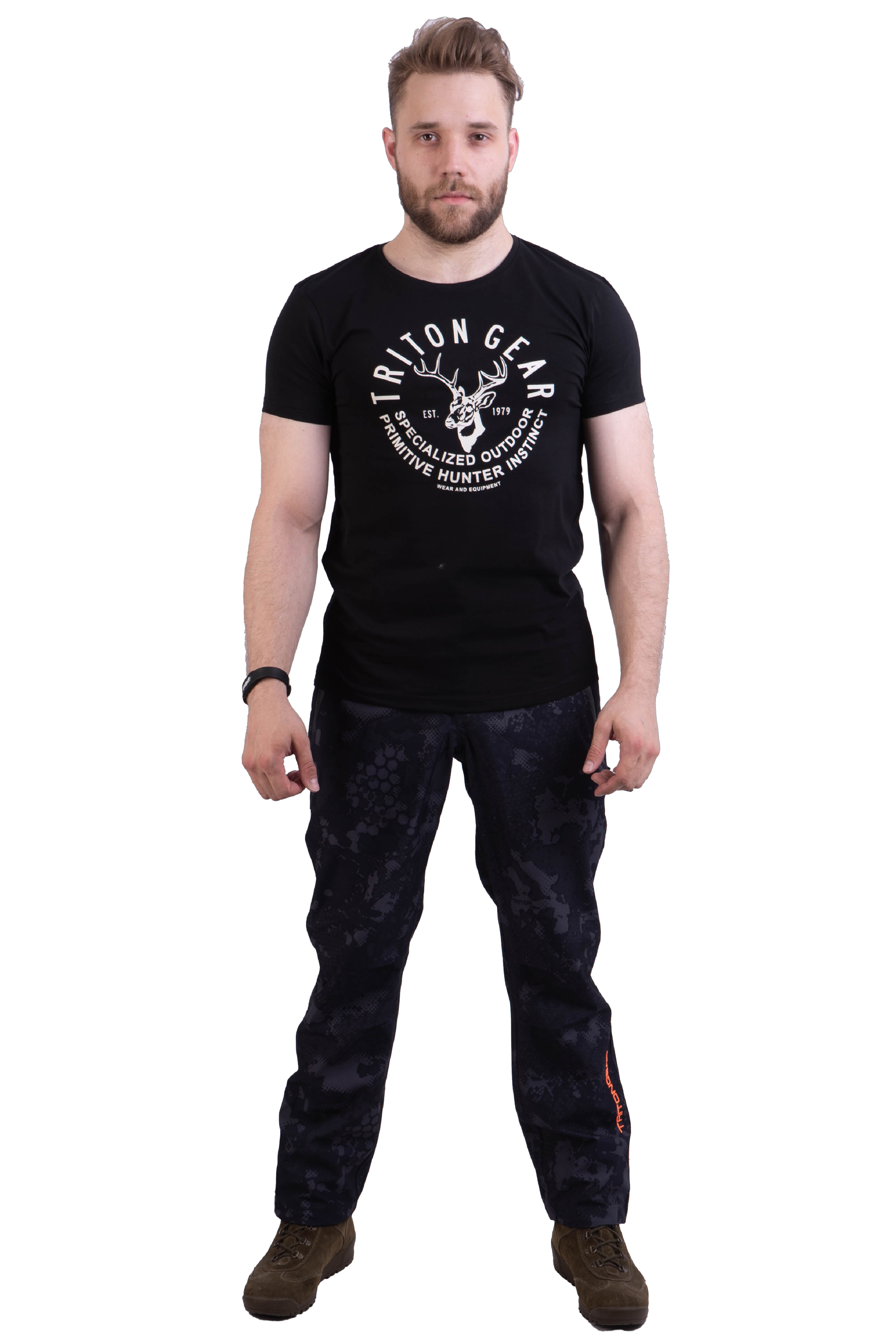 Футболка мужская "PRIMITIVE INSTINCT" (Чёрный) — одежда для охоты, рыбалки, туризма и города | KORGAN.KZ