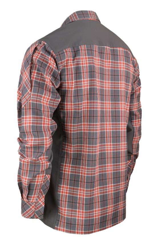 Рубашка мужская Freedom. Ткань фланель (60% хлопок/40% полиэстер, 180 г.кв.м.). Peach. Серый — одежда для охоты, рыбалки, туризма и города | KORGAN.KZ