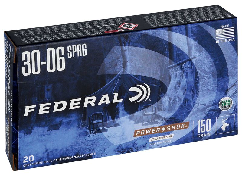 Купить Патрон для нарезного оружия FEDERAL (.30-06 Sprg.) POWER-SHOK COPPER (CHP)(150grs)(9,72г) в Алматы | Казахстан | Корган Центр
