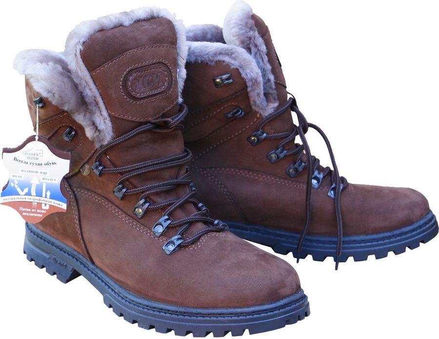 Полусапоги зимние ХСН Коккер (нубук) (коричневый) (натур. кожа) — обувь, стельки и уход за обувью | KORGAN.KZ