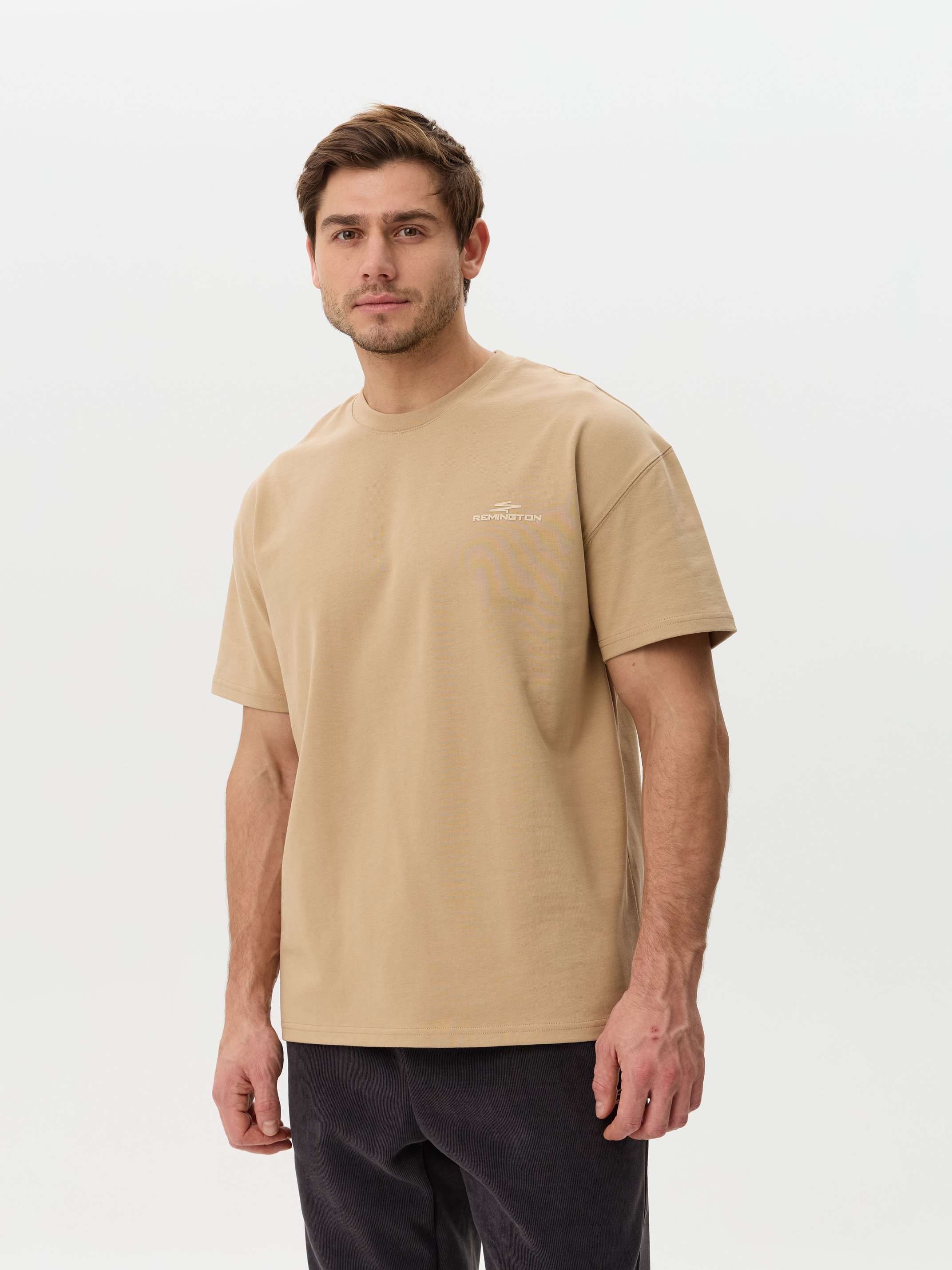 Футболка мужская Remington Casual Beige — одежда для охоты, рыбалки, туризма и города | KORGAN.KZ