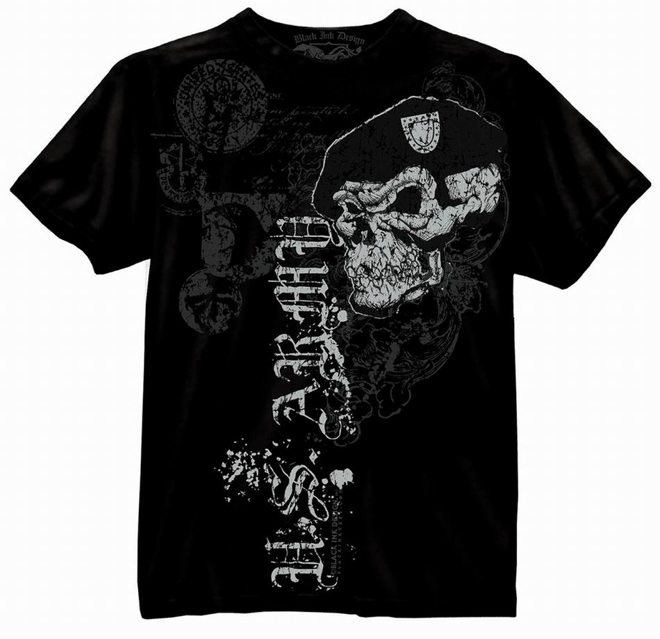 Майка ROTHCO Мод. MILITARY VINTAGE "US ARMY-SKULL&BERET" (короткий рукав)(100% cotton)(Black) — одежда для охоты, рыбалки, туризма и города | KORGAN.KZ