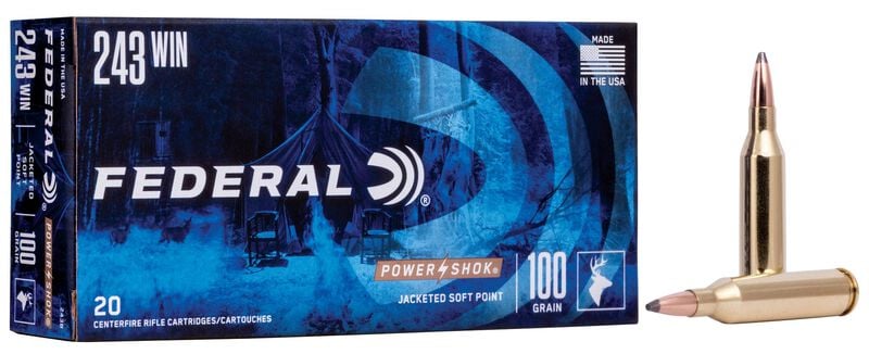 Купить Патрон для нарезного оружия FEDERAL (.243 Win.) POWER-SHOK (SP)(100grs)(6,48г) в Алматы | Казахстан | Корган Центр