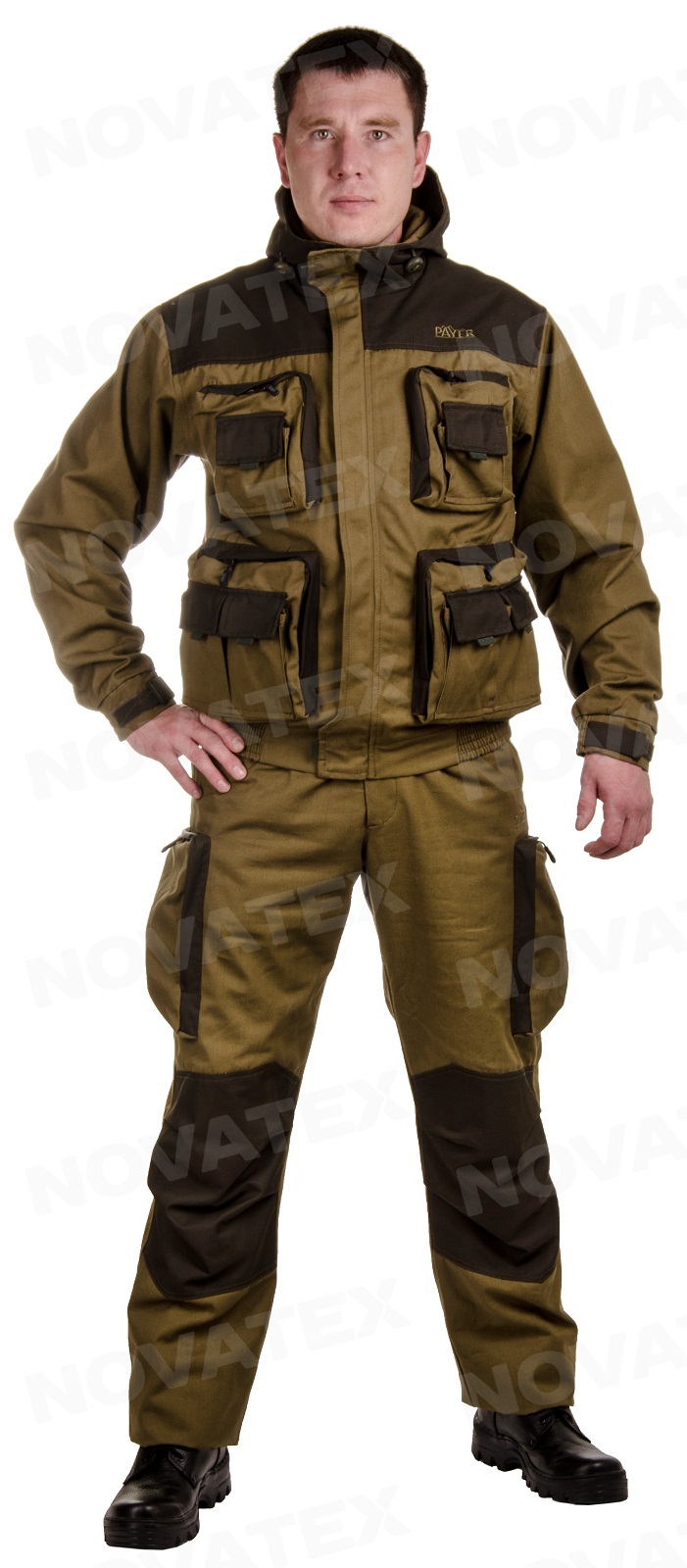 Лонгслив ORION "Classic" (тк.хлопок)(серо-хаки) OLS-01GKH — одежда для охоты, рыбалки, туризма и города | KORGAN.KZ