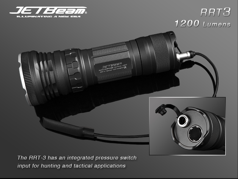 Фонарь JETBEAM Мод. Raptor RRT-3 Black — мощный тактический фонарь, влагозащита, аккумулятор | Алматы, Казахстан