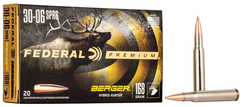 Купить Патрон для нарезного оружия FEDERAL P (.30-06 Sprg.) BERGER HYBRID HUNTER (BHH)(168grs)(10,89г) в Алматы | Казахстан | Корган Центр