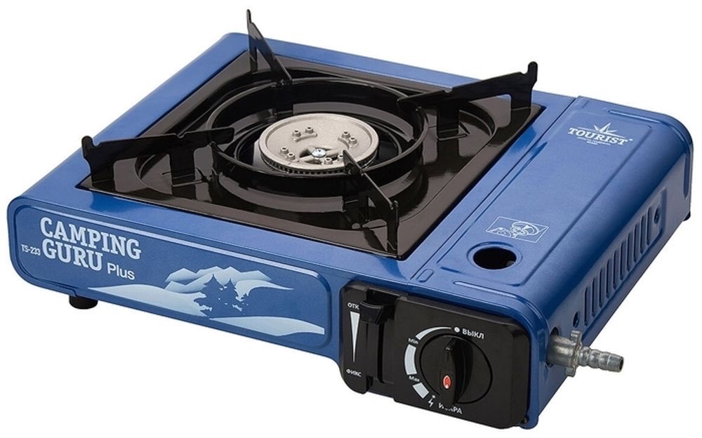 Плита газовая портативная HELIOS Мод. CAMPING GURU PLUS TS-233 — туристическая газовая плитка или лампа в Алматы