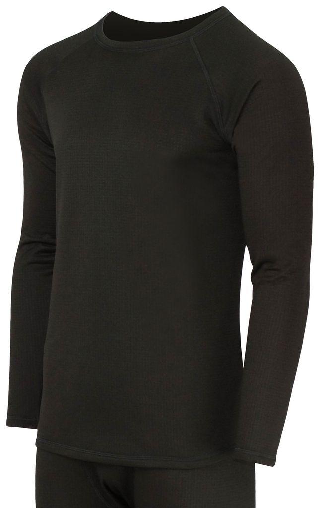 Термобелье мужское "Optimum" (фуфайка). Ткань трикотаж рип-стоп (95% полиэстер/5%эластан, 220 г./кв.м) 4-way stretch. Черный. — куртки, жилеты, маскировочные костюмы, одежда для рыбалки и охоты | KORGAN Казахстан