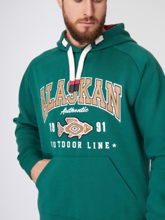 Толстовка Alaskan Promo Hoodie Green — одежда для охоты, рыбалки, туризма и города | KORGAN.KZ