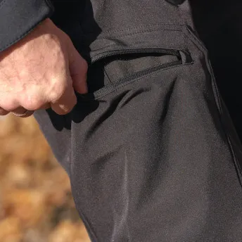 Брюки мужские "Ranger". Ткань софт-шелл на флисе (95%полиэстер/5%эластан). Мембрана 10000мм/10000 г/м2/24 часа.WR. Черный — брюки и шорты для охоты, рыбалки и туризма | KORGAN.KZ