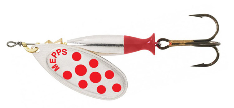 Блесна MEPPS AGLIA LONG HEAVY (silver/red dots-silver/red) — купить Вертушки в Алматы | KORGAN