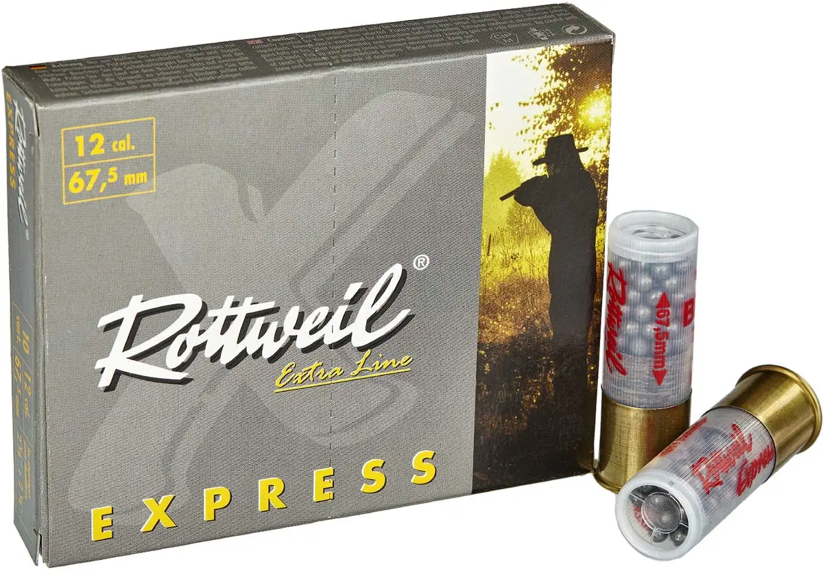  Патрон для гладкоствольного оружия ROTTWEIL-Express-картечь (12/67,5)(35г)(5,0мм)(AA)(47шт.) в Алматы | Казахстан | Корган Центр | KORGAN
