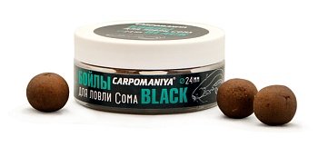 Бойлы КАРПОМАНИЯ для ловли сома BLACK (тонущие)(печень)(24мм)(100г.) — приманки, бойлы, пеллетс | Алматы, Казахстан