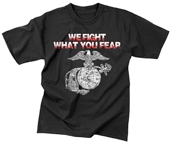Майка ROTHCO Мод. MILITARY VINTAGE "WE FIGHT WHAT YOU FEAR" (короткий рукав)(poly/cotton)(Black) — характеристики, материалы и назначение | KORGAN.KZ