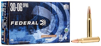Патрон для нарезного оружия FEDERAL (.30-06 Sprg.) POWER-SHOK COPPER (CHP)(150grs)(9,72г) доступен в нашем магазине