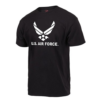 Майка ROTHCO Мод. MILITARY GRAPHIC "AIR FORCE" (короткий рукав)(100% cotton)(Black) — характеристики, материалы и назначение | KORGAN.KZ