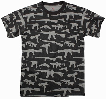 Майка ROTHCO Мод. MILITARY VINTAGE "GUNS" (короткий рукав)(poly/cotton)(Black) — характеристики, материалы и назначение | KORGAN.KZ