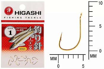 Крючки HIGASHI Мод. UMITANAGO RINGED #1 — рыболовный крючок, различными формами и размерами | Алматы, Казахстан