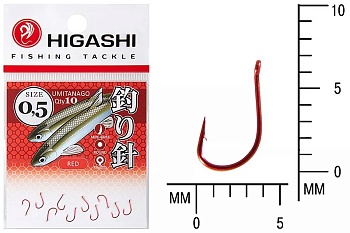 Крючки HIGASHI Мод. UMITANAGO RINGED #0,5 — рыболовный крючок, различными формами и размерами | Алматы, Казахстан